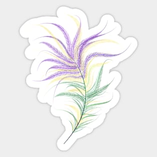 Ostrich Feather Mardi Gras Sticker